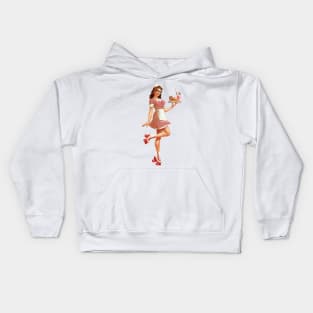 Retro Diner Waitress Kids Hoodie